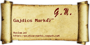 Gajdics Markó névjegykártya